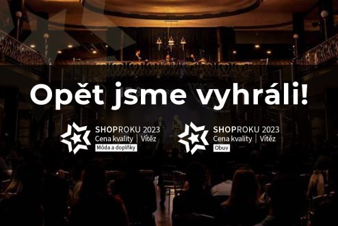 Opět jsme vyhráli ShopRoku Cena kvality v kategoriích Obuv, Móda a doplňky!