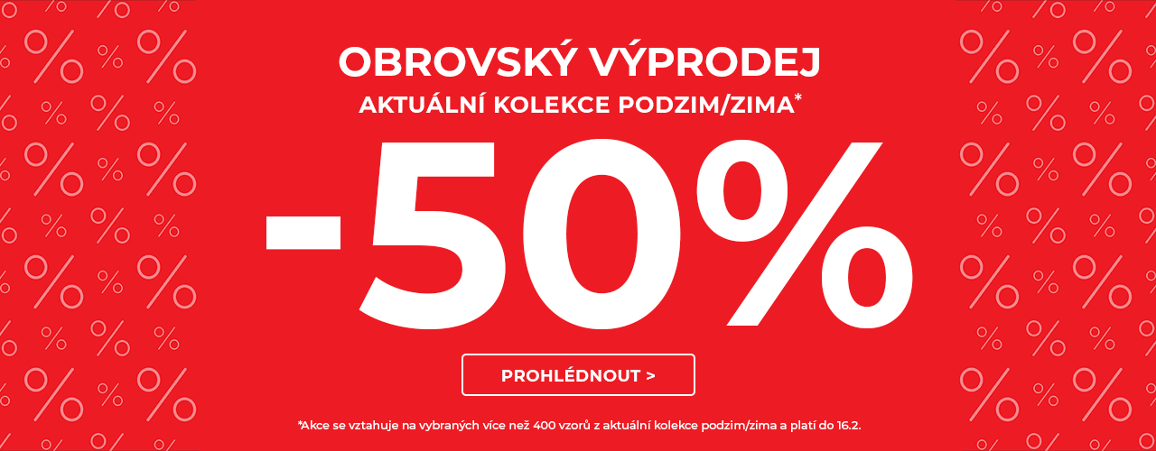 Obrovský výprodej -50% na na kolekci podzim/zima*
